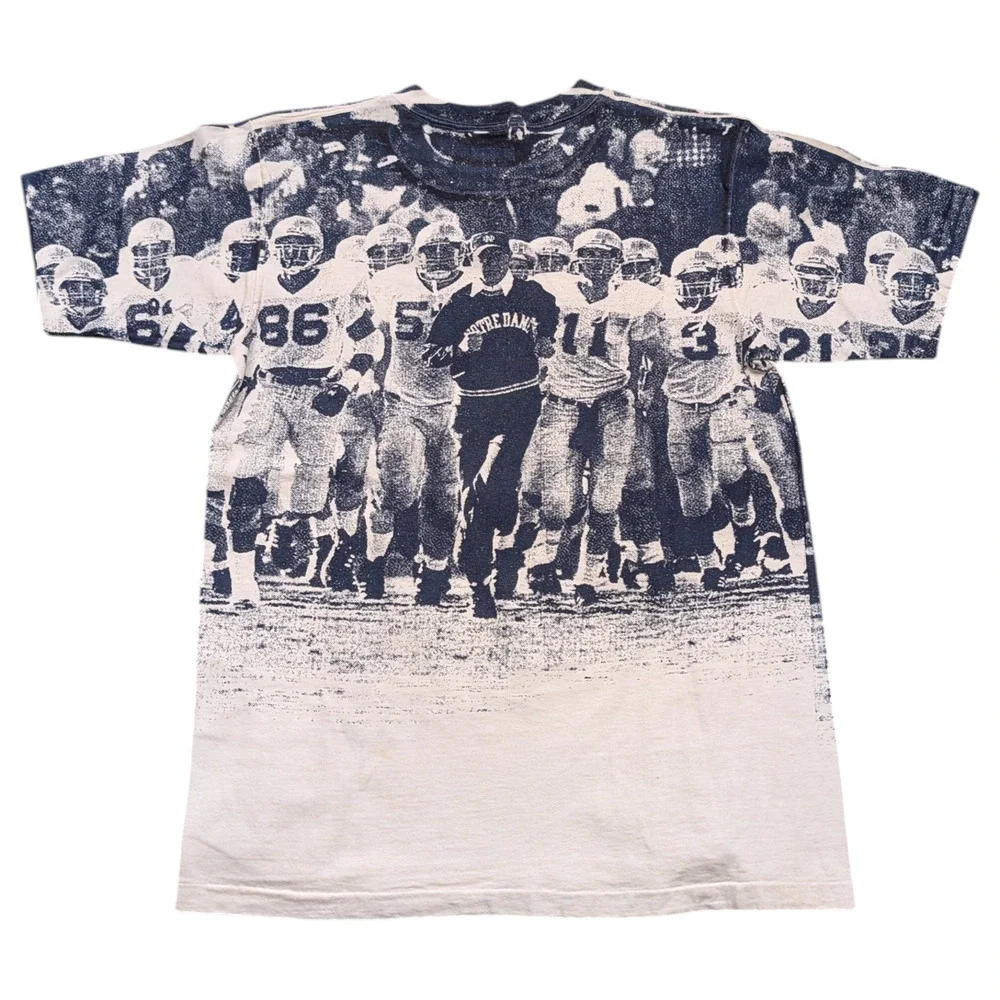 AOP 80's Notre Dame Football Champion T shirt - Picture 2 of 5